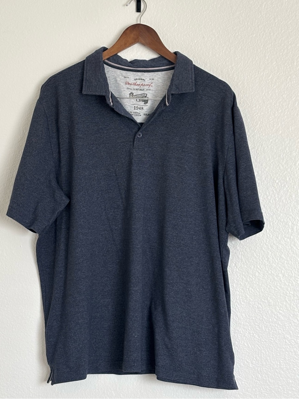 Weatherproof Men's Blue Heather Polo Shirt
